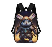 sinyumoney Knightly Bunny Armor School Bags Daypacks Business Backpack Water Resistant Bookbag for Men, Women & Teenage Boys 17inch