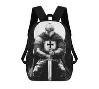 sinyumoney Knightly Valor Medieval Armor Artwork School Bag 3D Printed Backpacks Fashion Kids School Backpack Boys Rucksacks for Boys Middle School Students 17inch