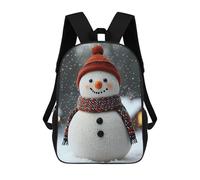 sinyumoney Knitted Snowman in Winter Christmas 3D Printed Kids School Bag Rucksacks Children's School Fashion Casual Back Pack High Capacity Travel Book Bags Backpack for Kids 17inch