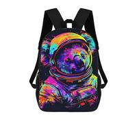 sinyumoney Koala Astronaut Space Suit Art Print Backpack School Bag Daypacks Business Backpack Water Resistant Bookbag for Girls Boys Teenage 17inch