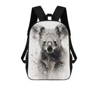 sinyumoney Koala Beauty Black Ink 3D Printed Children's School Backpack for Kids High Capacity Travel Rucksacks Book Bags Kids School Bag Back Pack 17inch