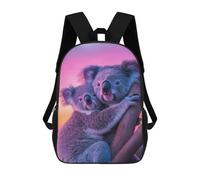 sinyumoney Koala Couple at Sunset School Bag 3D Printed 17inch Backpacks Fashion Kids School Backpack Rucksacks for Boys Elementary And Middle School Students