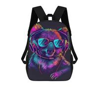 sinyumoney Koala DJ Headphones Art Print-2 Rucksack Water Resistant Travel Backpack Computer Bag for Campus Outdoor Travel Sports 17inch