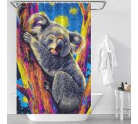 sinyumoney Koala Dreams in Colorful Night Shower Curtains Mould Proof Waterproof Fabric Hilarious Bath Curtain with Hooks for Bathroom Wet Room 46.85x70.87Inch（119x180cm）