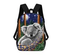 sinyumoney Koala in Hammock Night Scene Backpack School Bag High Secondary School Bags Casual Backpack for Teenage Girls Boys Women Men 17inch
