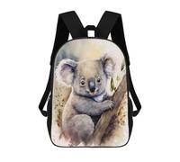 sinyumoney Koala in Tree Watercolor 3D Printed Children's School Backpack for Kids High Capacity Travel Rucksacks Book Bags Kids School Bag Back Pack 17inch