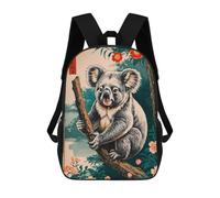 sinyumoney Koala Japanese Art Kids Backpack,School Backpack Kids School Bag 3D Printed Cartoon Large Capacity Backpack for Kids Boys And Girls 17inch