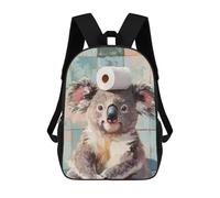 sinyumoney Koala with Toilet Paper Backpacks 3D Printed Kids School Backpack Outdoor Casual Daypack Fashion Casual Children Backpacks Cute Travel Bags 17inch