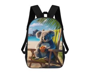 sinyumoney Koalas Relaxing The Beach School Backpack Work Laptop Backpack Rucksack Bag for Teenage Girls Boys Women Men 17inch
