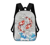 sinyumoney Koi And Wave Backpack School Bag Business Laptop Rucksack Bag Unisex Casual Daypack for Men/Women 17inch