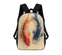 sinyumoney Koi Fish Art Print -2 School Backpack Large School Backpack for Boys for Campus Outdoor Travel Sports 17inch