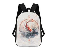 sinyumoney Koi Fish Backpacks Children's Backpacks School Bag 3D Printed Children's School Backpack Fashion Travel Backpacks for Kids Elementary Middle School 17inch
