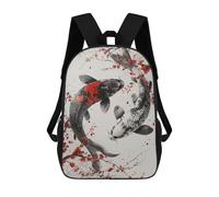 sinyumoney Koi Fish Balance Cherry Blossoms Backpacks 3D Printed 17inch Kids School Backpack Outdoor Casual Daypack Casual Travel Bags for Middle School Students