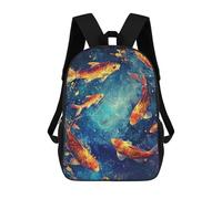 sinyumoney Koi Fish in Blue Water Painting School Bags Water Resistant Travel Backpack Computer Bag for Campus Outdoor Travel Sports 17inch
