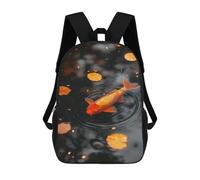 sinyumoney Koi Fish in Pond with Leaves Backpack School Lightweight Airport College Students Back Pack for Campus Outdoor Travel Sports 17inch