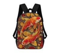 sinyumoney Koi Fish Mosaic Art Print School Backpack Fashion Stationery Backpack Waterproof Casual Daypacks for Camping Outdoor Adventures And Daily Travel 17inch