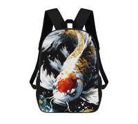 sinyumoney Koi Fish Painting Backpacks Kids 17inch School Backpack School Bag 3D Printed School Bag for Boys Elementary And Middle School Students