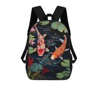sinyumoney Koi Fish Pond Mosaic Art-1 School Bag 3D Printed 17inch Backpacks Fashion Kids School Backpack Rucksacks for Boys Elementary And Middle School Students