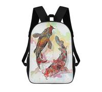 sinyumoney Koi Fishes Children's 17 Inch School Backpack 3D Printed Cool Knapsack for Kids Travel Rucksacks Book Bags Kids School Bag