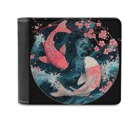 sinyumoney Koi Harmony -1 3D Print Clutch Purse Multiple Slots RFID Blocking Stylish Banknote Compartments Slim Elegant Purse 11.7cm*9.5cm