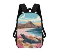 sinyumoney Komodo Dragon Backpacks Kids 17inch School Backpack School Bag 3D Printed School Bag for Boys Elementary And Middle School Students
