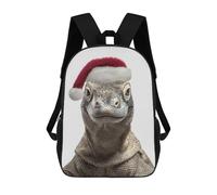 sinyumoney Komodo Dragon Christmas Portrait Children's School Backpack Fashion Casual Children's Backpacks 3D Printed School Bags Boy Large Backpack 17inch
