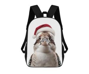 sinyumoney Kookaburra Christmas Portrait Backpack School Bag School Secondary High School College Backpack Travel for Boys/Girls/Teenagers 17inch