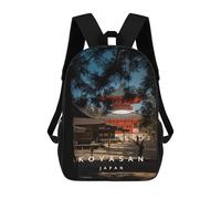 sinyumoney Koyasan Backpacks, Kids Backpack Student School Bag 3D Printed Travel Backpacks Fashion Accessory Backpack Children Waterproof School Bags 17inch