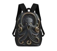 sinyumoney Kraken Octopus Gold Decor Backpack School Lightweight Airport College Students Back Pack for Girl, Teen Girls 17inch