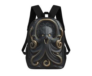 sinyumoney Kraken Octopus Gold Decor Backpack School Lightweight Airport College Students Back Pack for Girl, Teen Girls 17inch