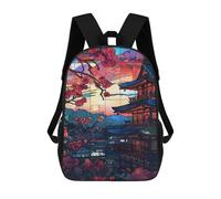 sinyumoney Kyoto Cherry Blossom Children's Backpacks 17inch School Backpack 3D Printed Bag Bookbag for Kids Travel Rucksacks Boy Girl Book Bags Kids School Bag