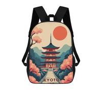 sinyumoney Kyoto Japan Travel Kids School Backpack School Bag 3D Printed School Bag for Boys Elementary And Middle School Students 17inch