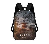sinyumoney Kyoto Kiomizu Dera Backpack, Children's Backpack, Student School Bag Bookbag Rucksack, 3D Printed School Bag for Boys Girls 17inch