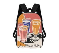 sinyumoney La Dolce Vita Italy 3D Printed 17 Inch School Backpack Children's Backpacks 3D Printed Cool Knapsack for Boys Elementary And Middle