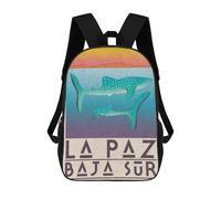 sinyumoney La Paz Baja Sur Children's School Backpack 3D Printed for Kids Travel Rucksacks Book Bags Kids School Bag 17inch