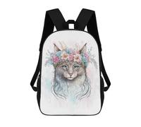 sinyumoney La Perm Watercolor Cat Backpack School Bag Water Resistant Travel Backpack Computer Bag for Camping Outdoor Adventures And Daily Travel 17inch