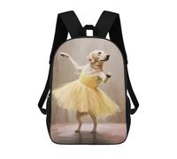 sinyumoney Labrador Ballerina School Backpack Daypacks Business Backpack Water Resistant Bookbag for Men/Women 17inch