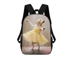 sinyumoney Labrador Ballerina School Backpack Daypacks Business Backpack Water Resistant Bookbag for Men/Women 17inch