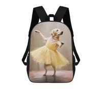 sinyumoney Labrador Ballerina School Backpack Lightweight Airport College Students Back Pack for Girls Boys Teenage 17inch