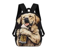 sinyumoney Labrador Beer School Backpack for Girls Backpack Water Repellent Casual Daypack Lightweight Rucksack Boy Girl School Backpack 17inch