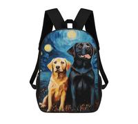 sinyumoney Labrador Couple School Backpack Daypacks Business Backpack Water Resistant Bookbag for Men/Women 17inch