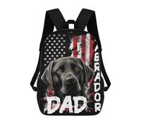 sinyumoney Labrador Dad American Flag Backpack School Large School Backpack for Boys for Teenage Girls Boys Women Men 17inch