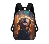 sinyumoney Labrador Dogs Backpacks Kids School Backpack School Bag 3D Printed School Bag for Boys Elementary And Middle School Students 17inch