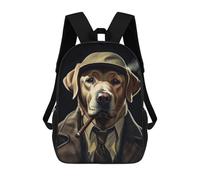 sinyumoney Labrador Gangster Suit Backpack School Bag Secondary Causal Travel High School Bags for Boys/Girls/Teenagers 17inch