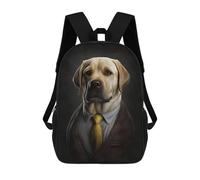 sinyumoney Labrador in A Mens Suit Backpack School Bag Water Resistant Computer Rucksack for Campus Outdoor Travel Sports 17inch