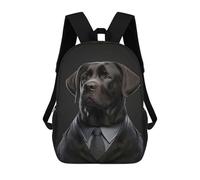sinyumoney Labrador in A Mens Suit School Bag 3D Printed Backpacks Fashion Kids School Backpack Boys Rucksacks for Boys Middle School Students 17inch