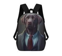 sinyumoney Labrador Retrieve Dog Suit Backpacks Kids School Backpack School Bag 3D Printed Fashion School Bags for Boys Elementary And Middle School Students 17inch