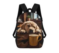 sinyumoney Labrador Retriever Dog Pup Backpacks Kids Student Schoolbag 3D Printed Backpacks Elementary And Middle School Students Backpacks for Boys Girls 17inch