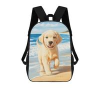 sinyumoney Labrador Retriever Puppy on Beach Rucksack Water Resistant Travel Backpack Computer Bag for Men, Women & Teenage Boys 17inch