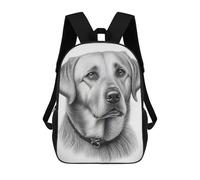 sinyumoney Labrador Retriever Sketch 3D Printed Children's School Backpack for Kids Travel Rucksacks Book Bags Kids School Bag 17inch